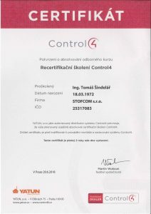 Certifikovaný prodej produktů Control4